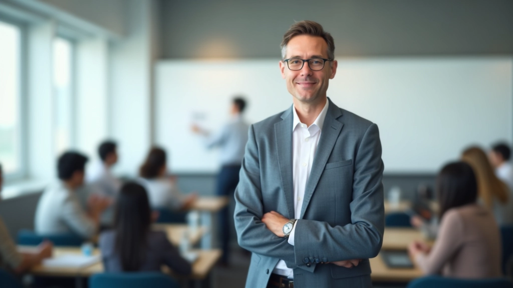 Marcus Lam at SmartSpend Academy teaching finance to young adults in classroom setting