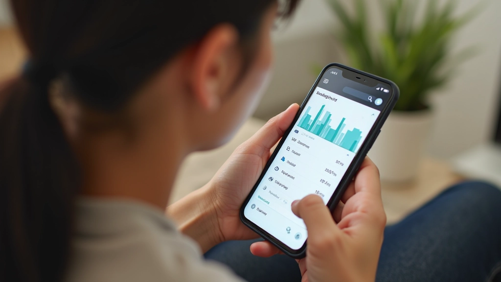 Person using mobile app for expense tracking on smartphone